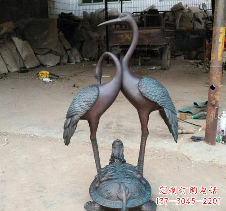太原龙龟仙鹤铜雕——传承传统,增添福气