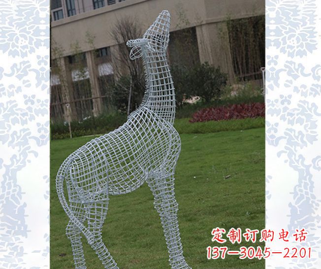 太原外观精美的不锈钢长颈鹿雕塑