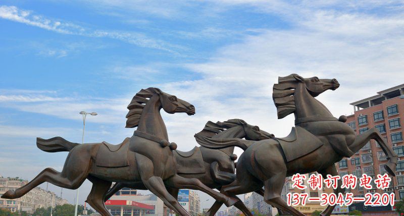 太原马广场动物铜雕塑,精致细腻魅力无穷