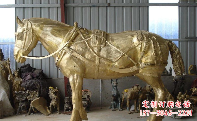 太原中领雕塑:马拉车铜雕动物精华雕塑