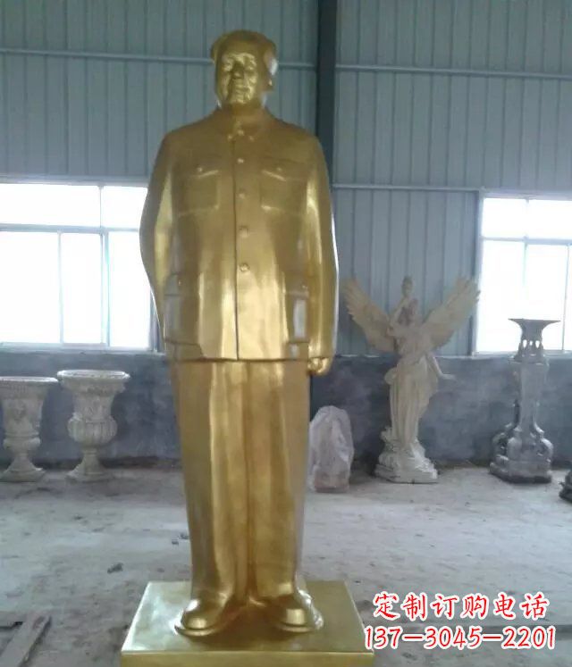 太原优雅的毛主席玻璃钢仿铜人物雕塑