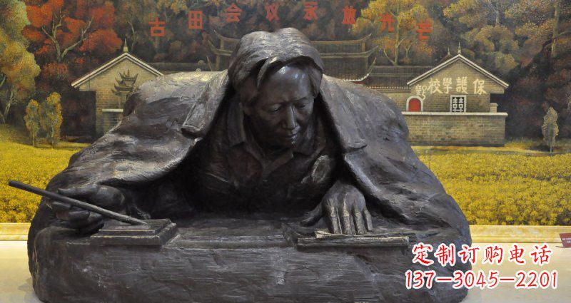 太原毛主席写字情景铜雕