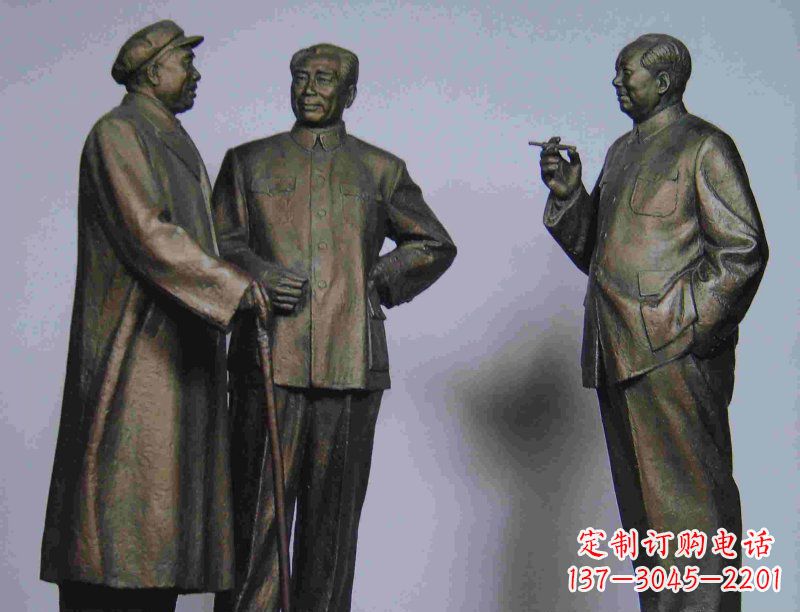太原标题:伟人朱德毛主席铜雕——传承毛主席精神