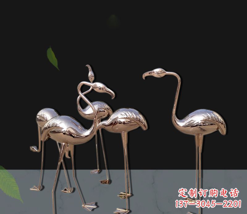 太原玫瑰金不锈钢火烈鸟雕塑,艺术品的魅力