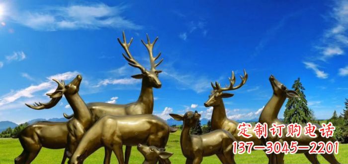 太原梅花鹿铜雕 (2)