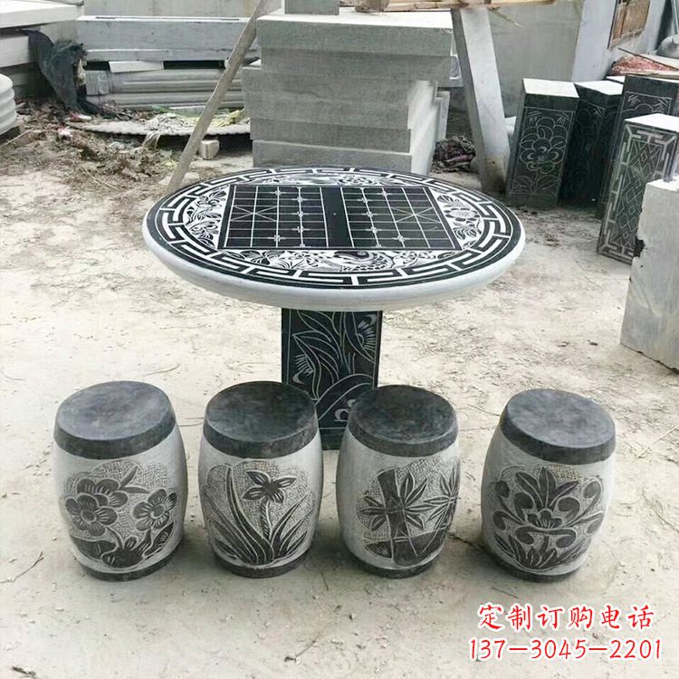 太原梅兰竹菊圆形石桌凳