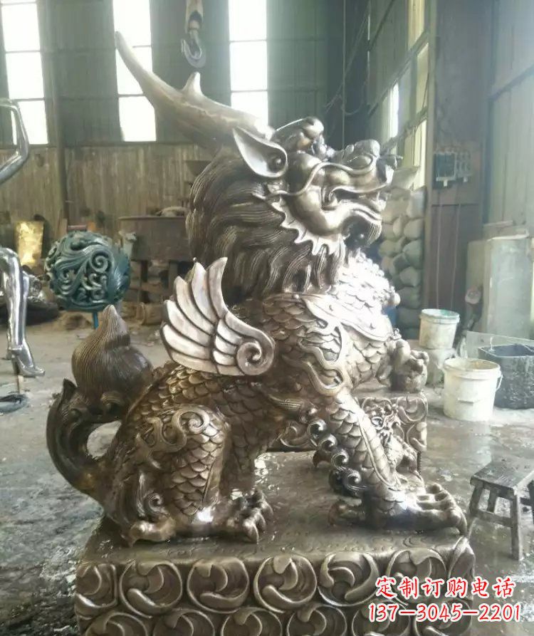 太原门口麒麟铜雕 (3)