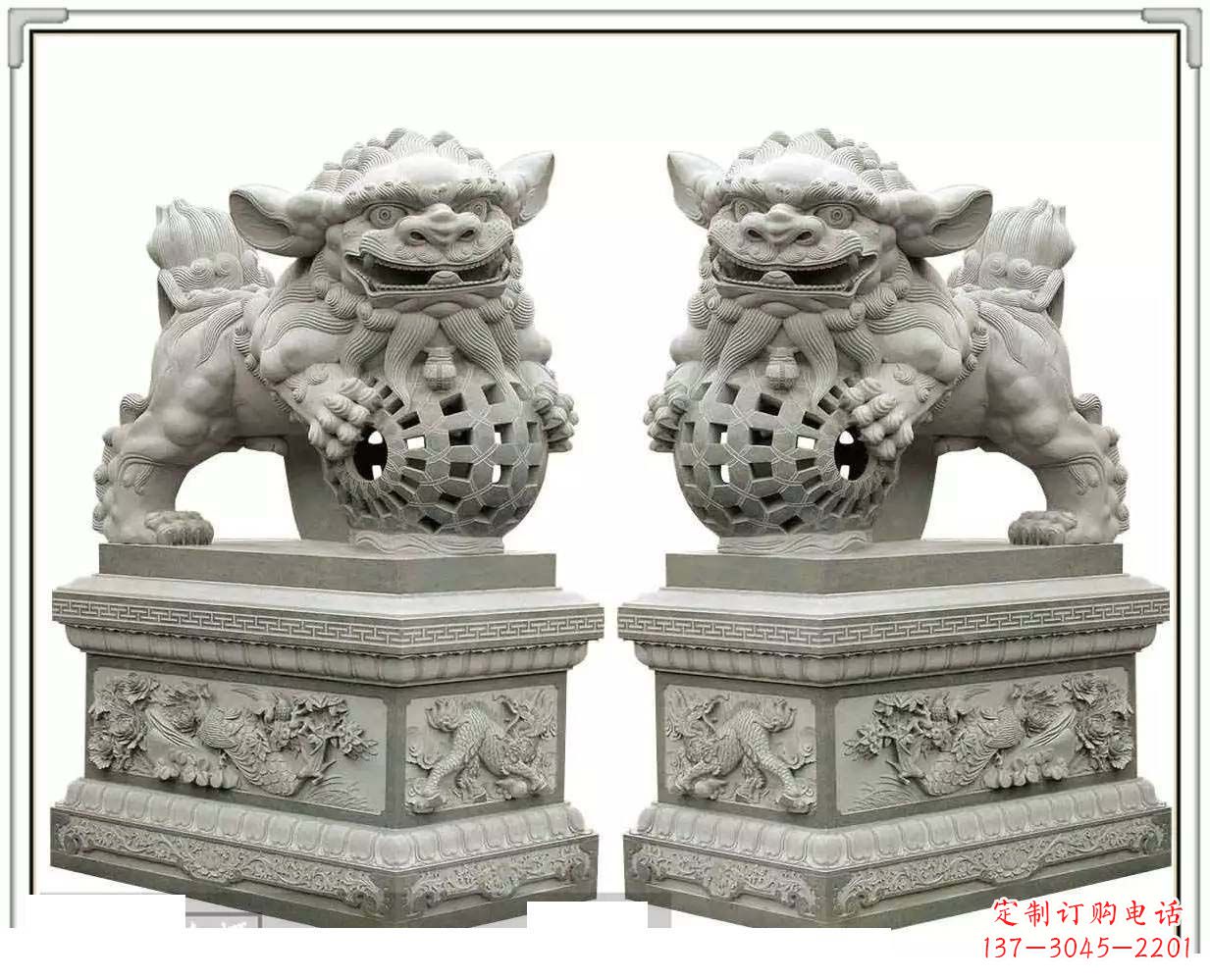 太原精美网球狮石雕,匠心雕刻绝美网球图案