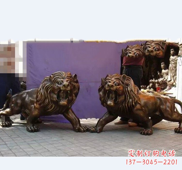 太原中领雕塑精心打造的正宗西洋狮子铜雕,表面…