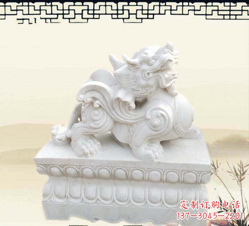 太原精美貔貅石雕雕塑,烘托家门口的神秘感