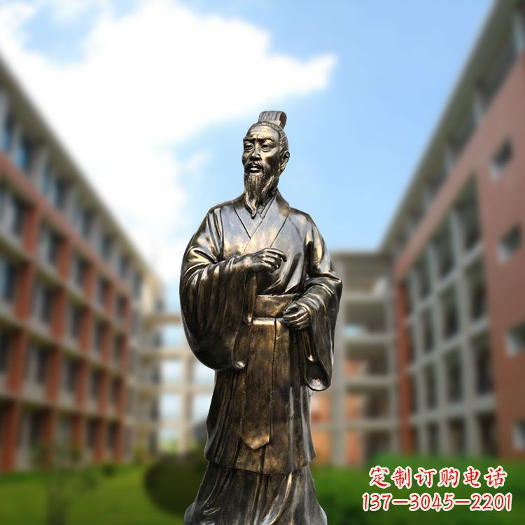 太原精美艺术,历久弥新的孟子玻璃钢仿铜雕像