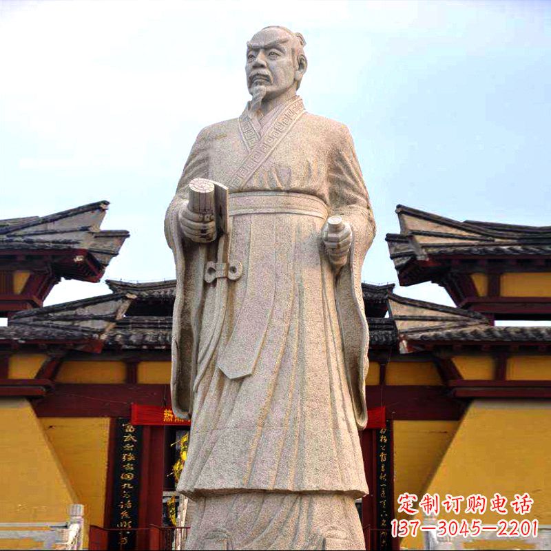 太原传承中华传统文化,传神孟子砂岩石雕塑