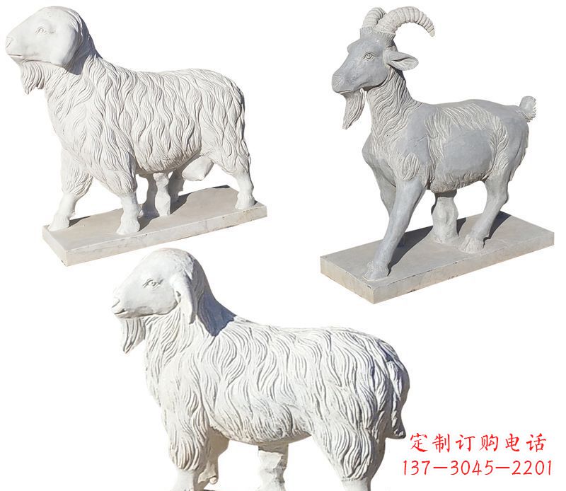 太原绵羊石雕公园动物雕塑-精致耐用的绵羊雕塑
