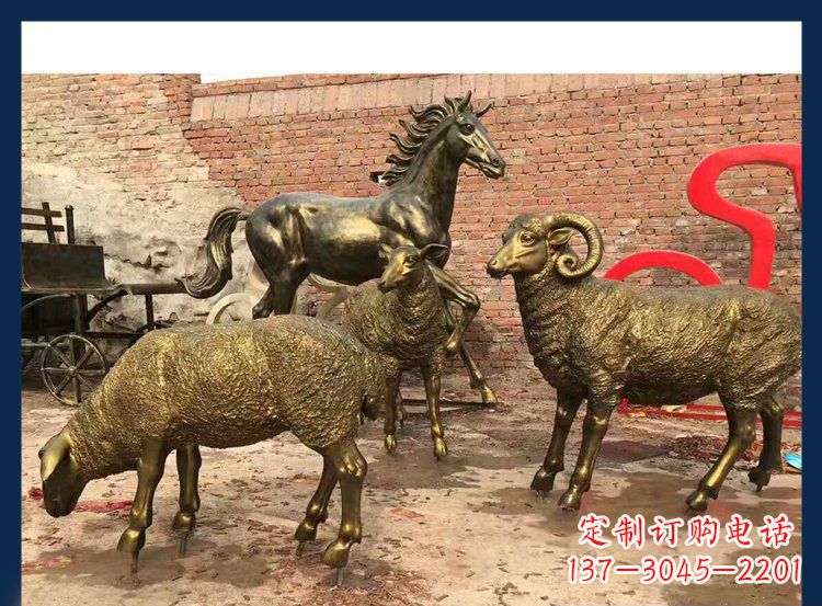 太原中领雕塑|绵羊公园动物铜雕,让自然之美永存