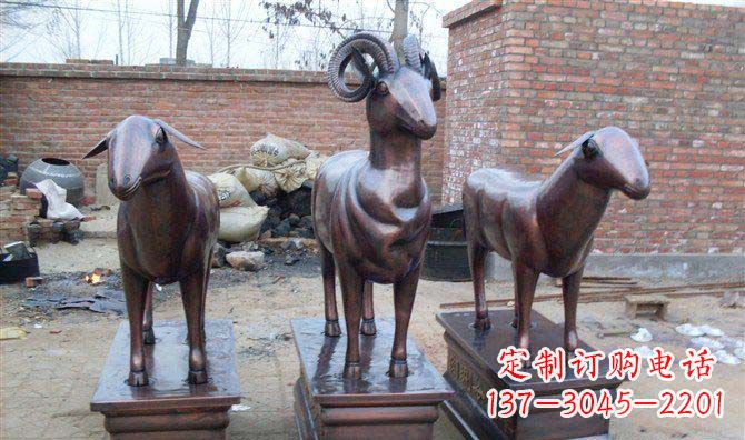 太原绵羊铸铜雕塑,仿铜动物雕塑