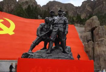 太原狼牙山五壮士烈士铜雕，永载革命先烈光辉