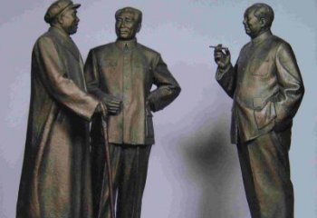 太原标题:伟人朱德毛主席铜雕——传承毛主席精神