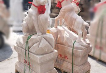 太原卯兔·晚霞红12生肖石雕兔雕塑