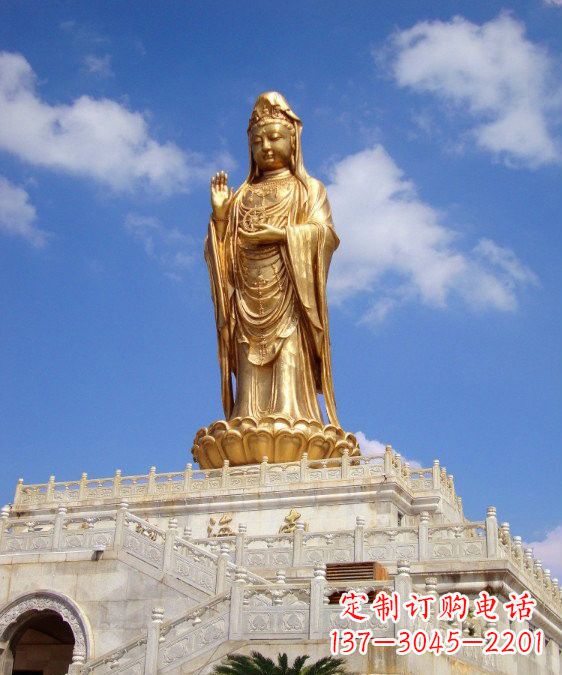 太原精致观音塑天然南海玉雕