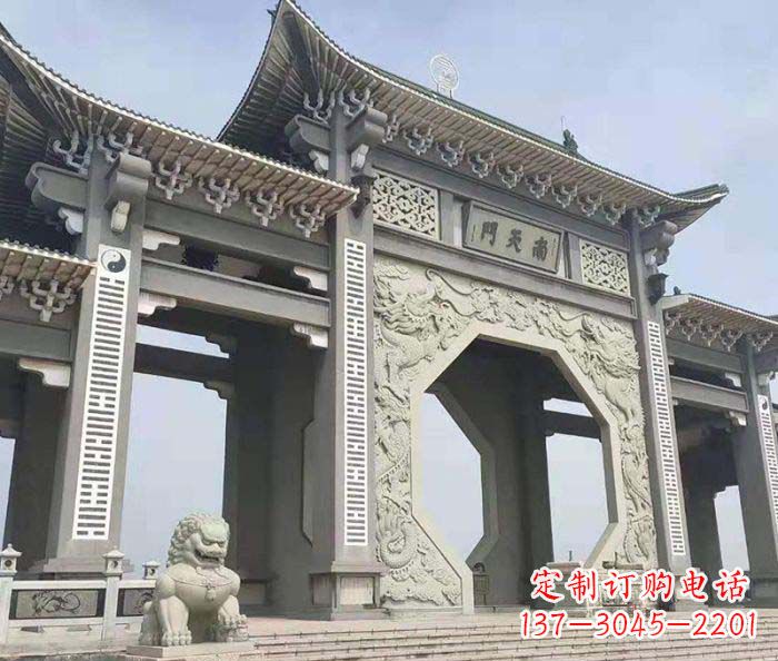 太原南天门牌坊石雕,工艺精美,精雕细琢