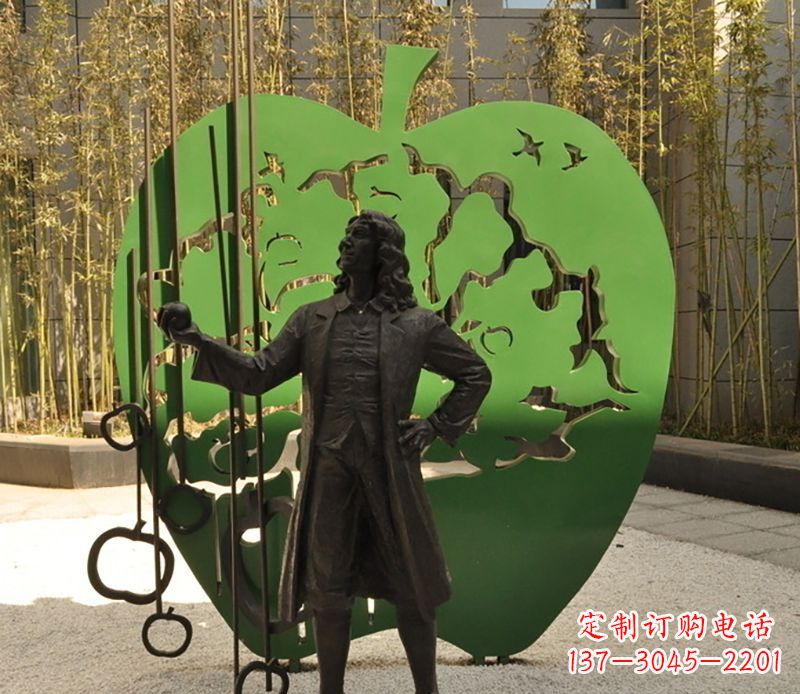 太原牛顿公园铜雕,艺术品升华人物形象