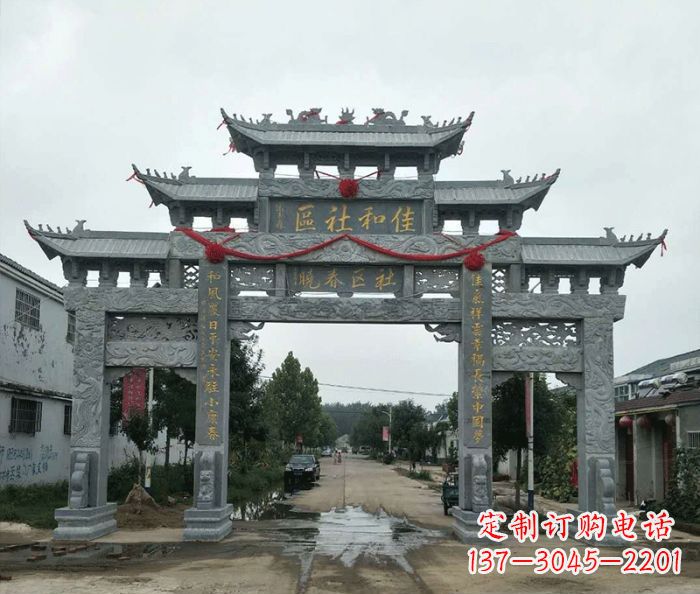 太原中领雕塑—专业牌坊石雕定制