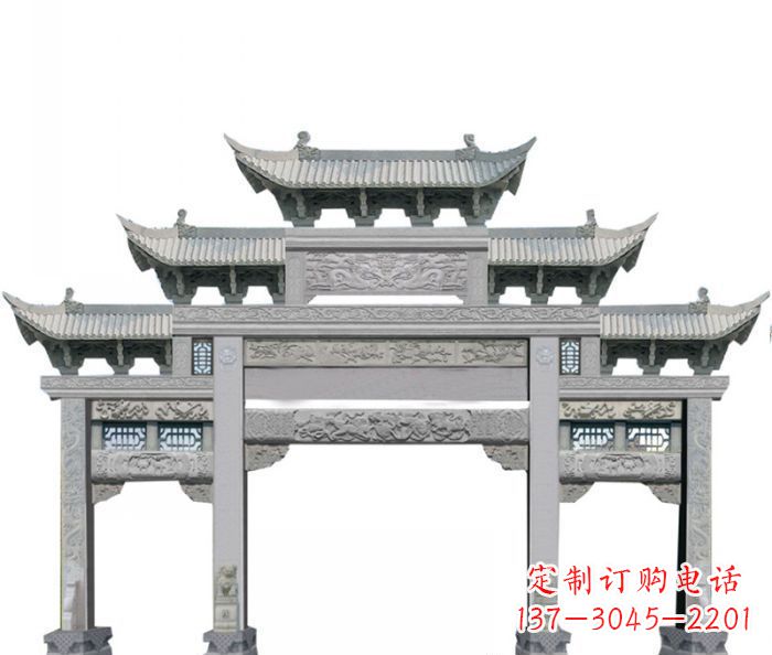 太原中领雕塑定制式牌坊石雕
