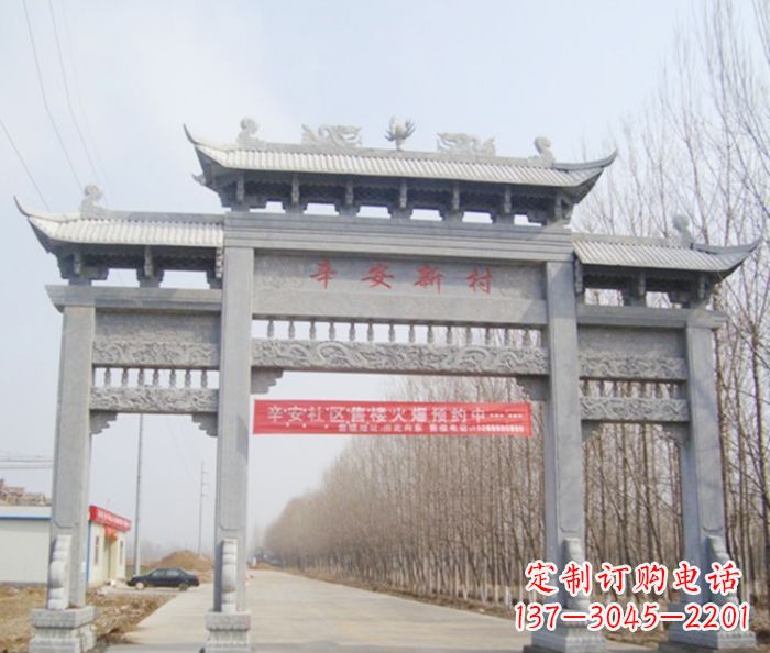 太原牌坊三门石雕,品质无双