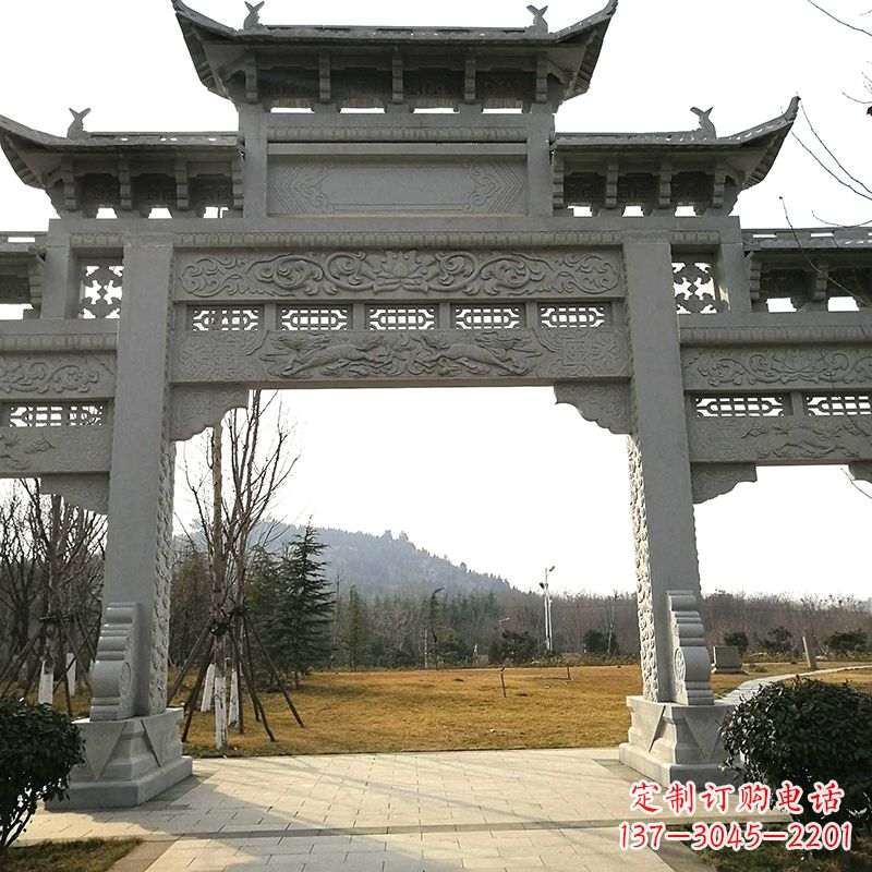 太原中领雕塑:精致石牌坊雕塑