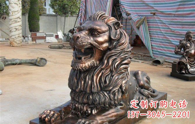 太原汇丰狮子铜雕,体现高贵气质