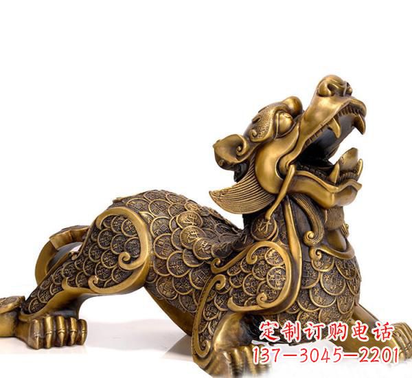 太原特色貔貅铜雕,精致美观,福祉永存