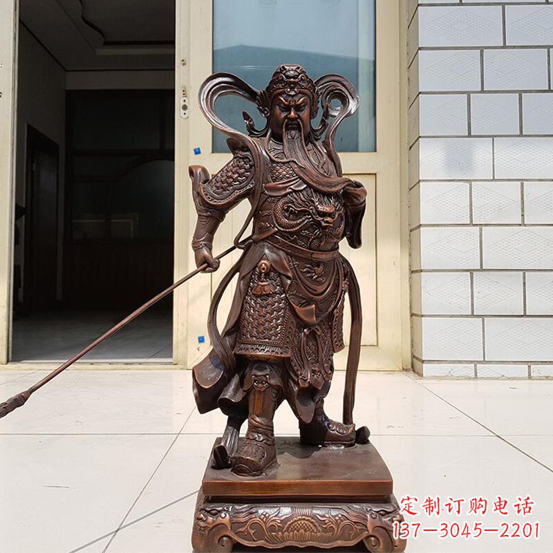 太原唯美古典风格关公铜雕像