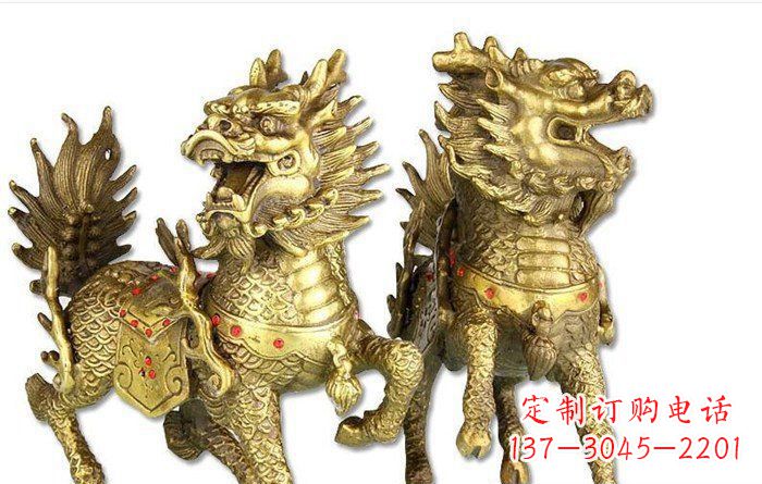 太原开启财富运势的麒麟招财雕塑