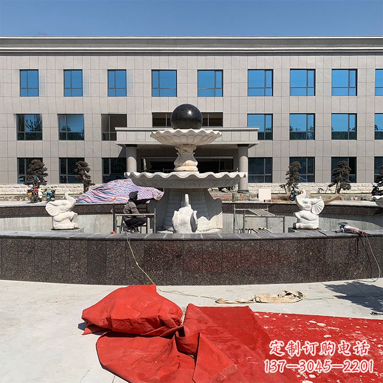 太原中领雕塑:招财石雕喷泉雕塑
