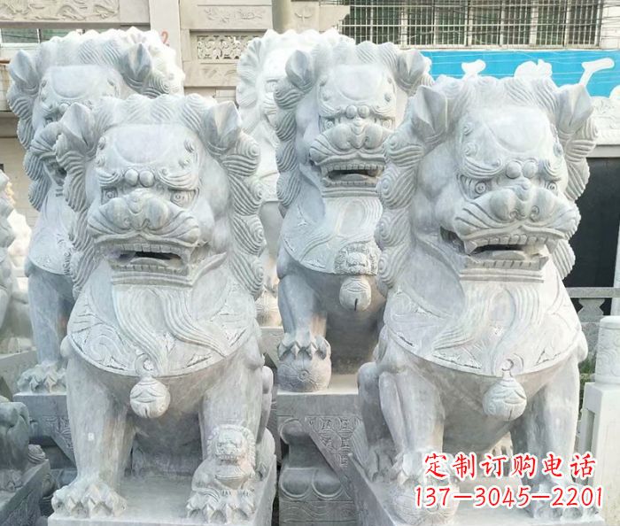 太原企业景观装饰大理石狮子雕塑