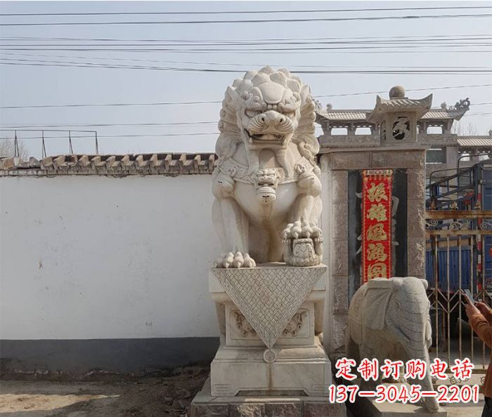 太原精美大理石狮子石雕