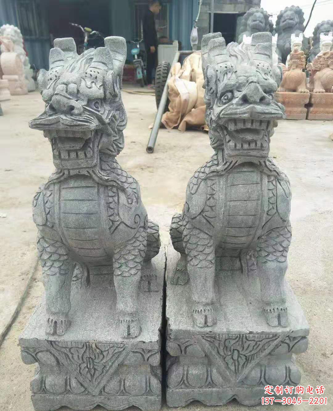 太原古典雅致的麒麟石雕
