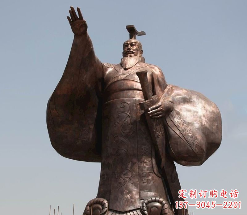 太原秦始皇铜雕精美塑像,让历史回溯至您身边