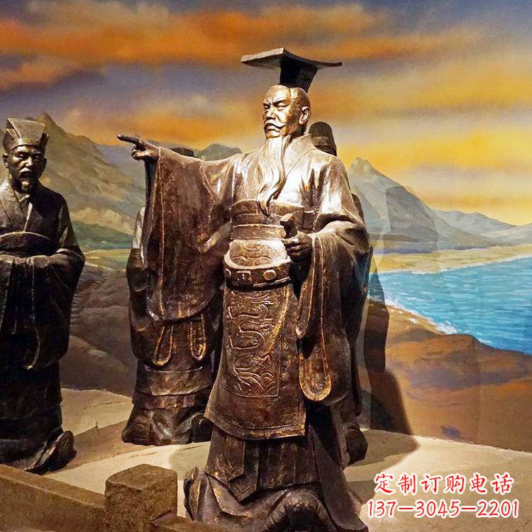 太原中领雕塑-精美秦始皇大型铜雕像