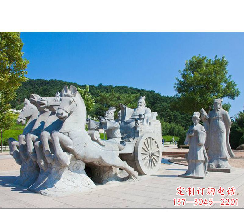 太原秦始皇坐马车石雕悉心打造雕塑艺术之精髓