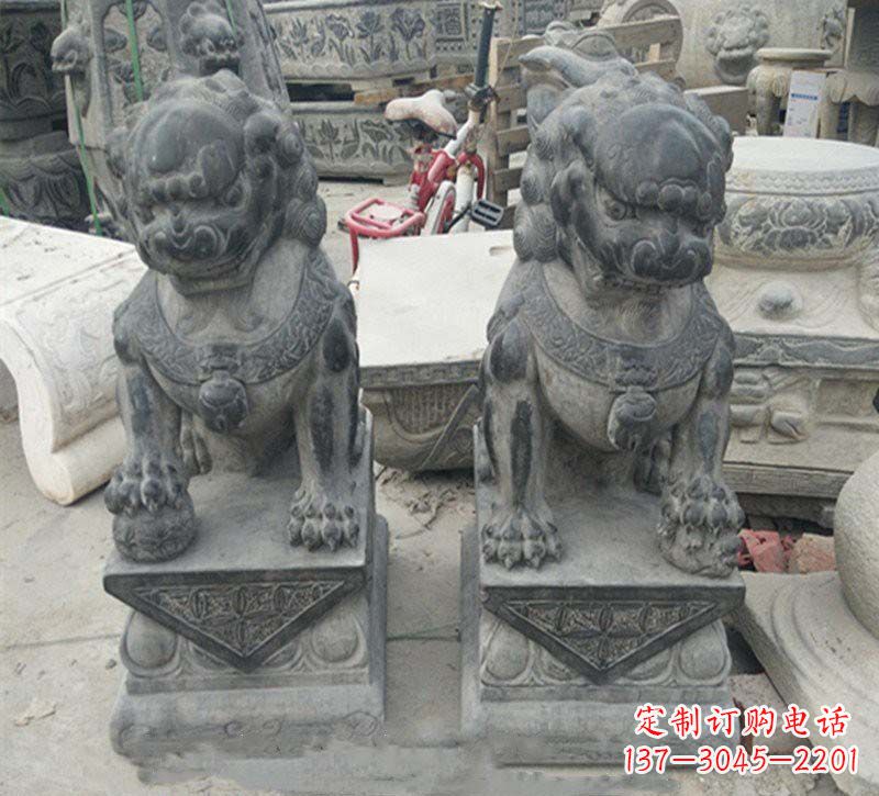 太原传承传统,精致青石狮子雕塑