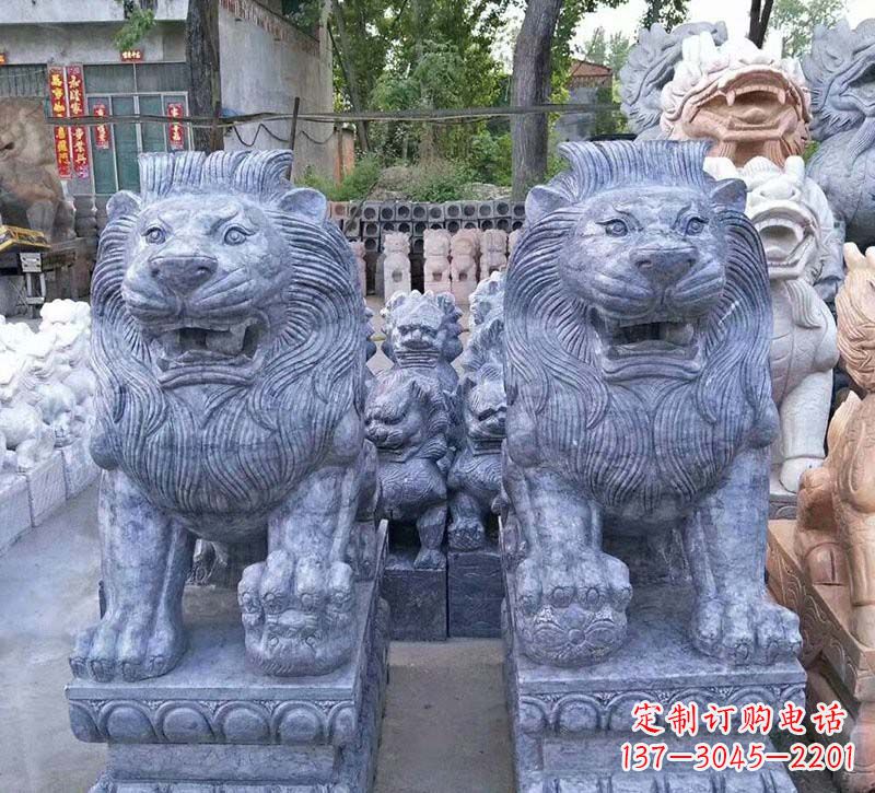 太原青石仿古西洋狮子石雕