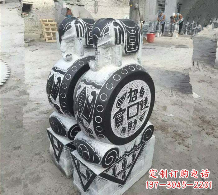 太原华丽雅致!青石仿古招财进宝大象门墩