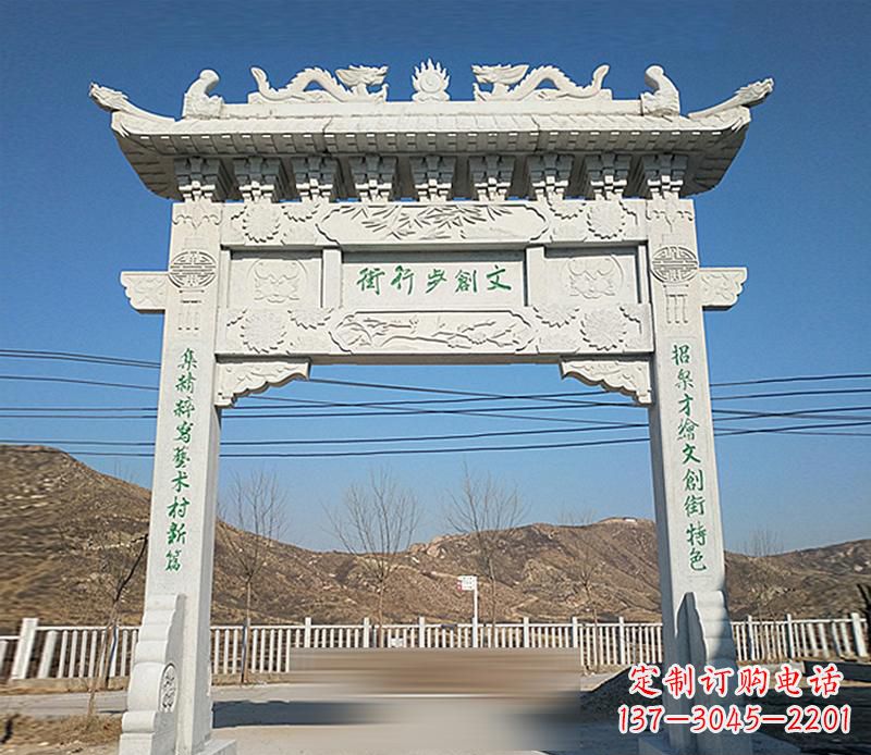 太原精良的青石牌坊雕塑
