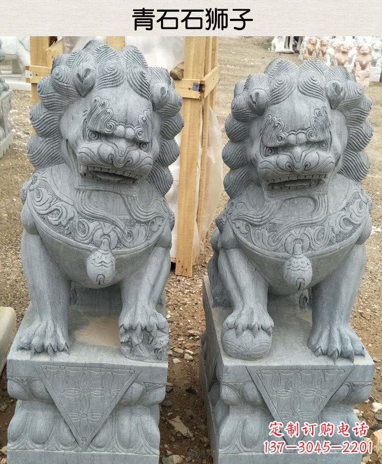 太原青石雕刻的传统工艺美狮