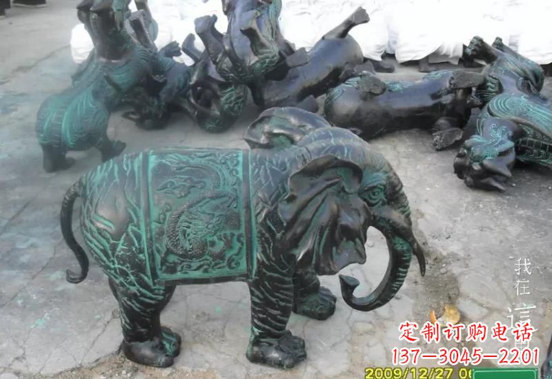太原精美青铜大象雕塑,极致线条优雅
