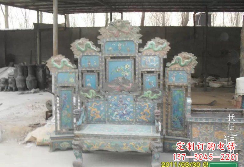 太原青铜仿古龙椅雕塑,精美传神