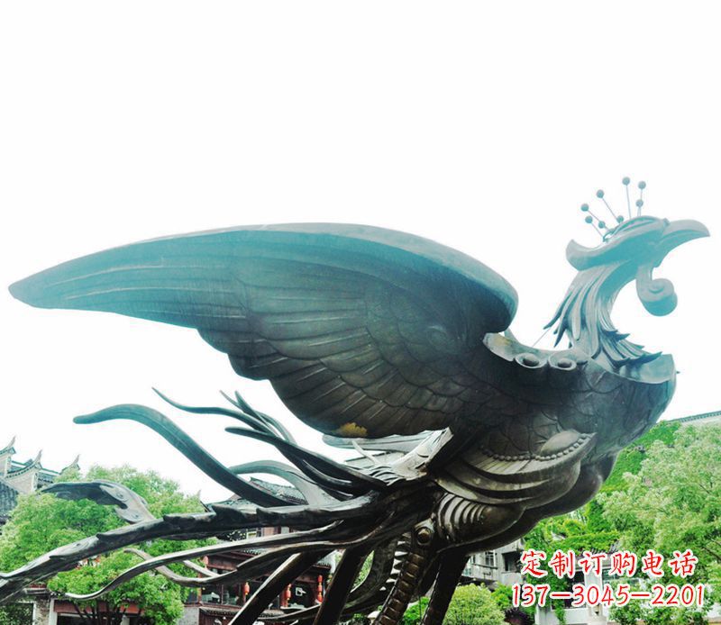 太原青铜凤凰雕塑,传承古典魅力