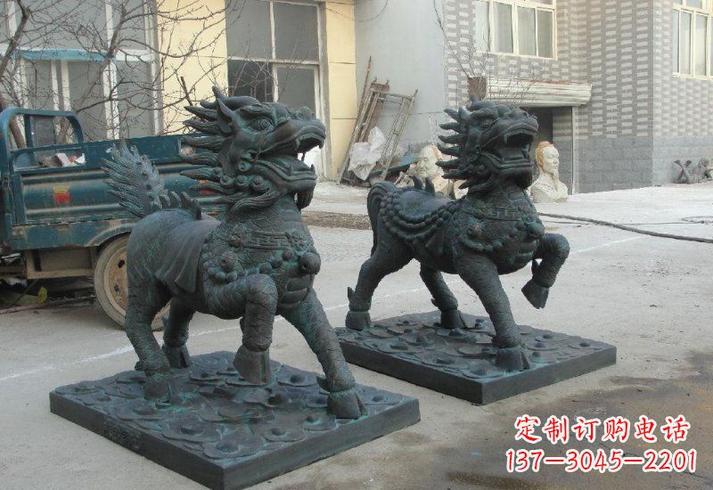 太原唯美雕塑:青铜立式麒麟