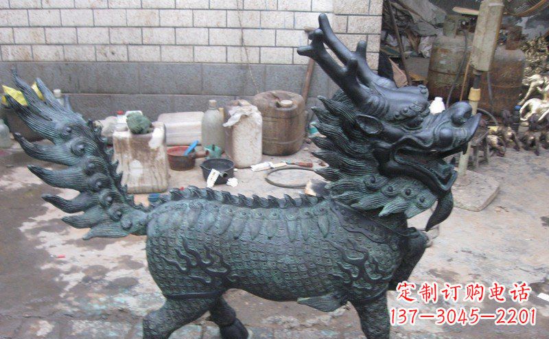 太原青铜麒麟古代神兽雕塑